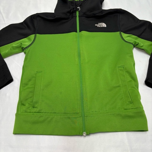 2/$20 The North Face Boys Small Green Black Zip Hooded Sweatshirt Hoodie Jacket - Picture 4 of 8